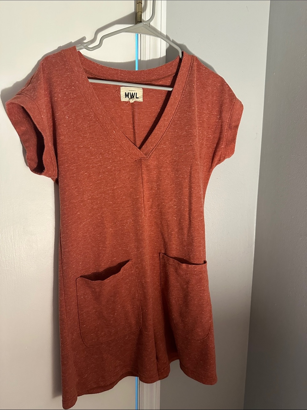 Madewell v neck romper with pockets in front